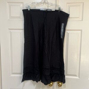 Old Navy 100%  linen Black Knee Length Skirt Office Work Skirt Old Money size 16